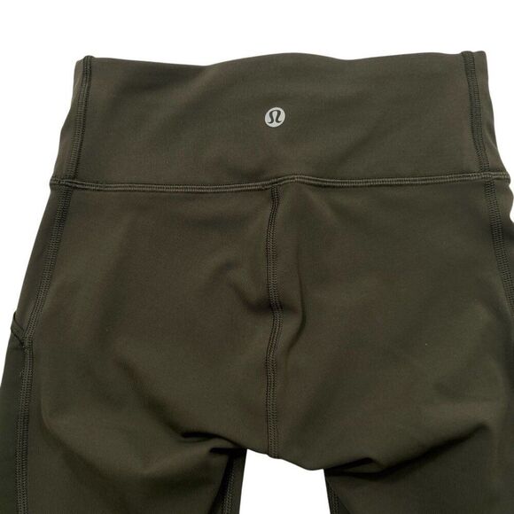 Lululemon Miles Ahead Tight 28" Inseam Mesh Inset Dark Olive Size 2 - Picture 5 of 11